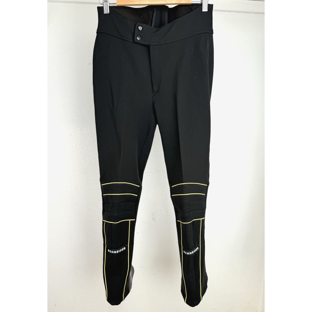Schneider Hosen Vintage Snow Pant Size Small Black Made in Austria Wool Blend
